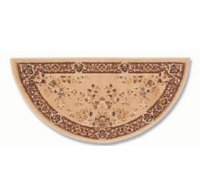 H-34 Beige Half Round Hearth Rug