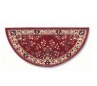 H-25 Burgundy Half Round Hearth Rug